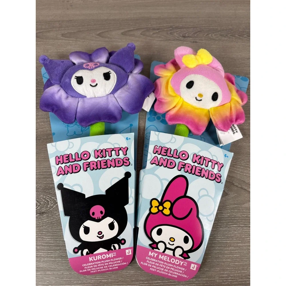 Sanrio Hello Kitty and Friends Kuromi My Melody Celebration Plush Flower Set 2pc